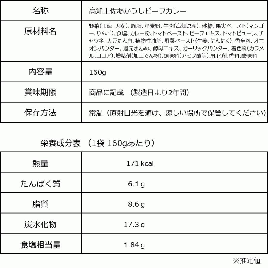 土佐あかうし ビーフカレー 3食（160g×３袋）セール レトルト カレー 長期保存 メール便限定 送料無料