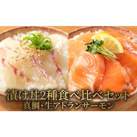 ふるさと納税 宮崎県 延岡市 日向灘真鯛と生アトランサーモンの漬け丼2種食べ比べセット　100g×8袋　N019-ZB062