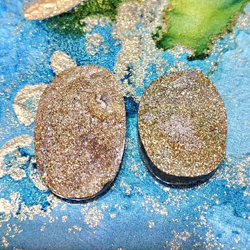 【土桑精品】彩虹黃鐵礦珠寶片230315-21號(共2) Pyrite 金工設計 編織 自信 財富 考試 火元素 聖哲曼