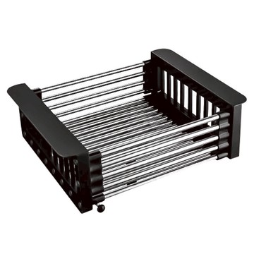 廚房伸縮瀝水籃 升級款  29~47.5 x 22.5 x 9.5cm  黑色  1個