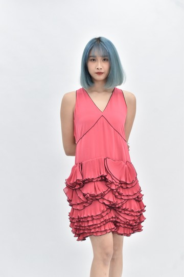 (S) boutique 花卉無袖粉色洋裝