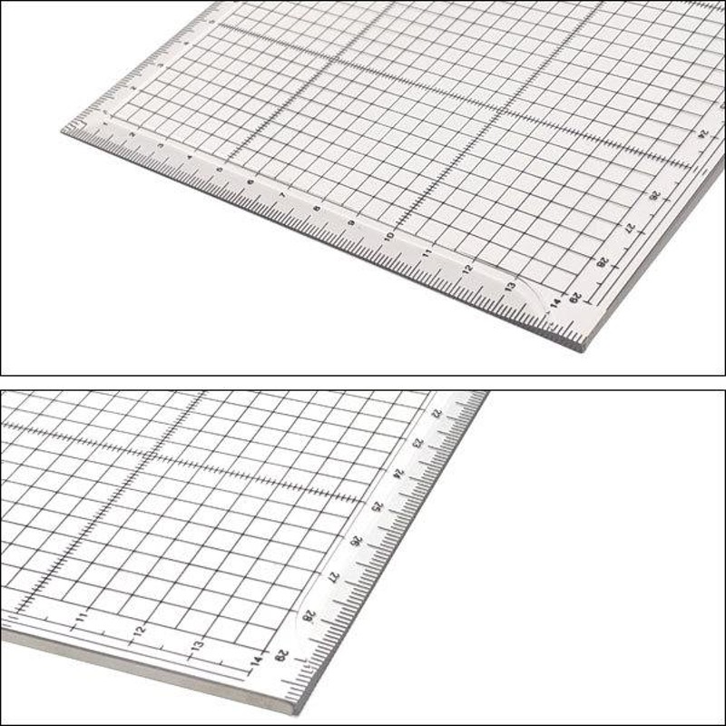 コンサイス 角定規 30×15cm ステンエッジスケール 30R 広幅・側面