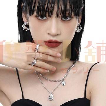 時尚百搭鎖骨毛衣項鏈女 高級感項鏈甜酷女 雙層疊戴輕奢小眾項鏈配飾女