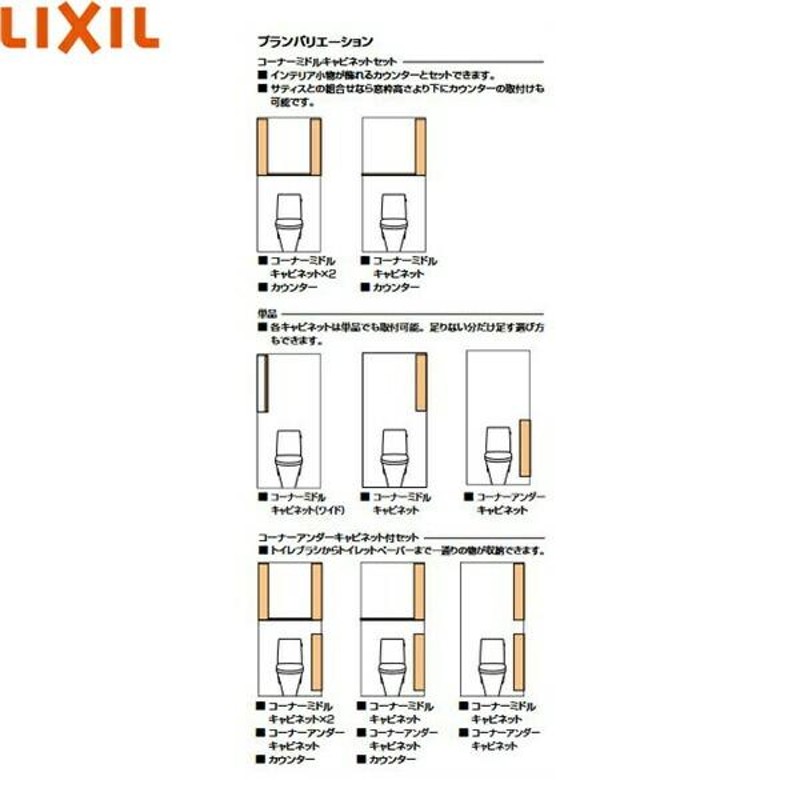 LIXIL LL リクシル INAX コーナーミドルキャビネット クリエラスク TSF