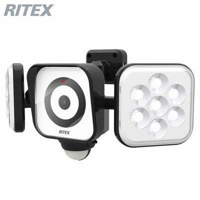 ムサシ LEDセンサーライト 防犯カメラ 8W×2灯 C-AC8160 RITEX【60サイズ】