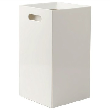 日式簡約雙層方形垃圾桶  白色  18 x 18 x 33cm