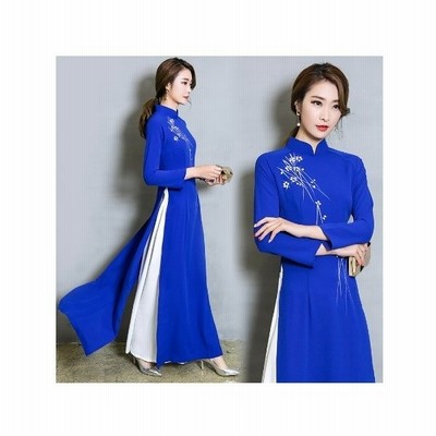 パーティドレス アオザイ ベトナム 民族衣装 伝統 レディース タイト 正装 長袖 チャイナドレス 通販 Lineポイント最大0 5 Get Lineショッピング