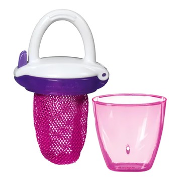 Munchkin 滿趣健 新鮮食物咬咬訓練器 可放入蔬果泥 美國品牌 讓寶寶自行啃咬  粉色  1個