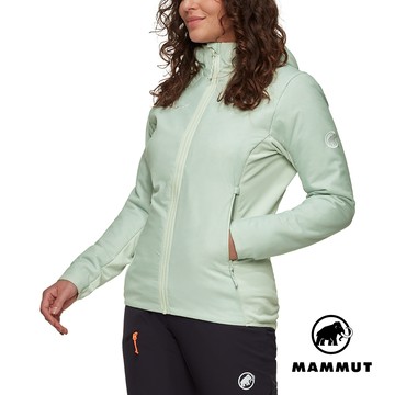 【Mammut 長毛象】Rime Light IN Hybrid Hooded W 輕量繩化纖連帽外套 鼠尾草銀綠 女款 #1013-03970