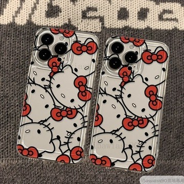 滿屏可愛凱貓 透明 適用iPhone 14 13 12 11手機殼 蘋果15Pro Max全包防摔殼保護殼
