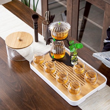 晟窯玻璃懶人功夫茶具茶杯套裝家用送禮半全自動茶具泡茶器沖茶壺