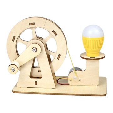 「連星科學小實驗」科技製作小發明手搖發電機模型小學生科學實驗手工自製發電機材料