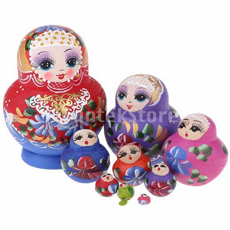 ロシア人形 木製 マトリョーシカ 置物 民芸品 装飾品 贈り物 10個入 通販 Lineポイント最大0 5 Get Lineショッピング