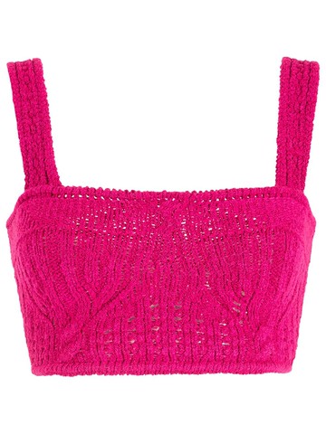 Cecilia Prado - crochet-style crop top - women - Acrylic/Polyamide - PP - Pink