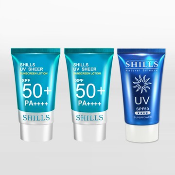 【買3送3 時刻防曬】SHILLS 很耐曬防曬凝乳系列3入組 送「防曬凝乳(隨身版15ml)*3」