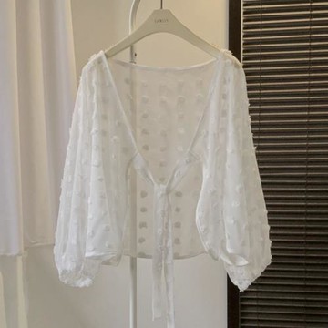 法式雪紡衫女夏開衫薄款夏季小外套外搭防曬衣襯衫設計感小眾上衣