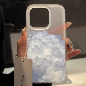 ✨限時下殺✨夢幻雲朵適用蘋果16PROMAX手機殻iPhone15大孔14磨砂13高級12軟殻