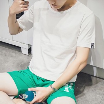 短袖T恤純棉上衣-純色簡約百搭圓領男裝7色73ms10【獨家進口】【米蘭精品】