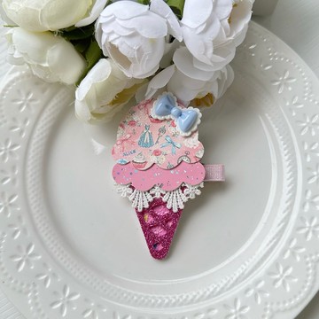 兒童小孩女孩冰淇淋造型髮夾-粉色舞會