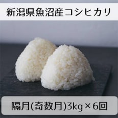 新潟県魚沼産コシヒカリ「山清水米」精米3kg(奇数月発送)全6回