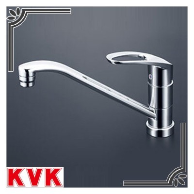 KVK キッチン水栓 KM5011TV8 台付1穴シングルレバー シングル混合栓・吐水口回転規制80°