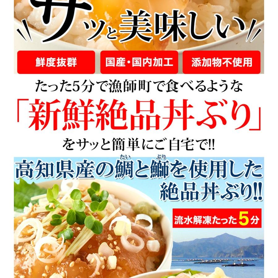 流水解凍約5分!!鮮度抜群の絶品丼ぶりをご自宅で!!国産ぶっかけ漬け丼2種（鯛×3食、鰤×3食）[冷凍]