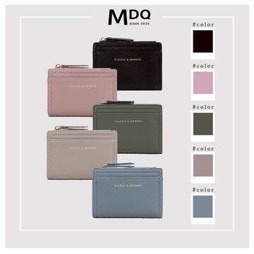 MDQ (訂單金額滿520送錢包) 短夾女 迷霧色系 皮夾女 零錢包 薄短夾 女生錢包91N019
