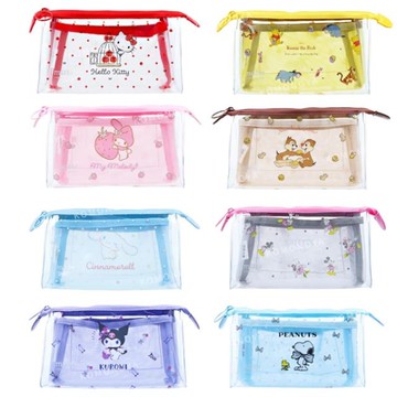 小禮堂 三麗鷗 迪士尼 史努比 PVC透明雙層筆袋 (滿版動作款)