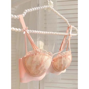 奶油蜜絲 小胸聚攏內衣女美背上托收副乳性感蕾絲無鋼圈文胸套裝