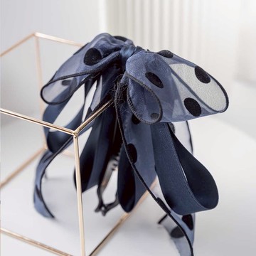 復古網紗點點香蕉夾(3色)-G20092