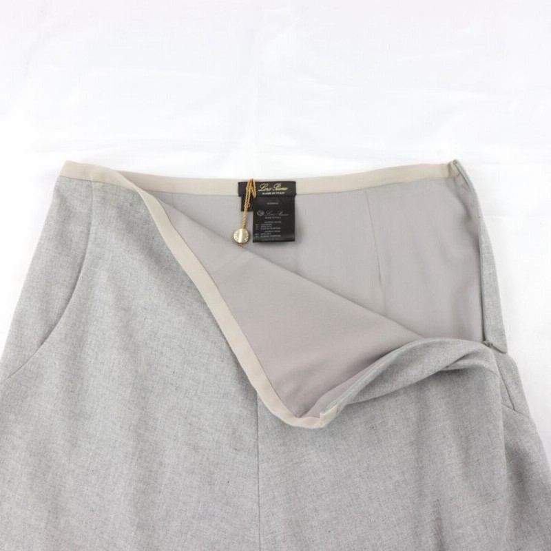 美品 ロロピアーナ カシミヤ シルク フレア スカート レディース  