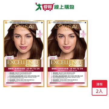 優媚霜三重護髮染髮霜 5 淺棕 x 2入【愛買】