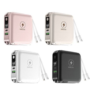 KINYO~12000mAh-7in1雙線夾心萬用充(KPB-2650)1入 黑／粉／白／米黃 款式可選