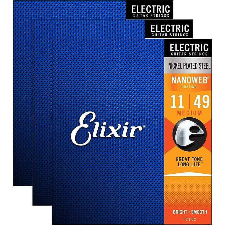 Elixir 12102 エレクトリックナノ ミディアム 11-49 (3パックセット)