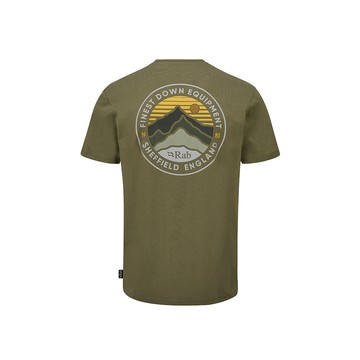 RAB Basecamp 3 Peaks Tee 短袖復古印花厚磅舒適棉T恤 男款 淺卡其 #QCC05