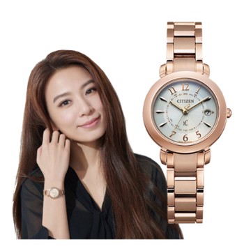CITIZEN xC 廣告款 自信光采光動能電波鈦金屬時尚女錶(ES9444-50B)-27mm