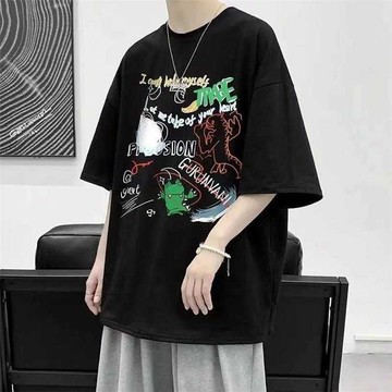 【AMERO】男裝 女裝 短袖圓領Ｔ恤 塗鴉手繪印花 寬鬆