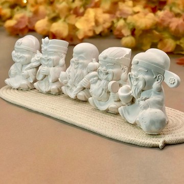 福祿壽喜財五福神 擴香石 附繩盤