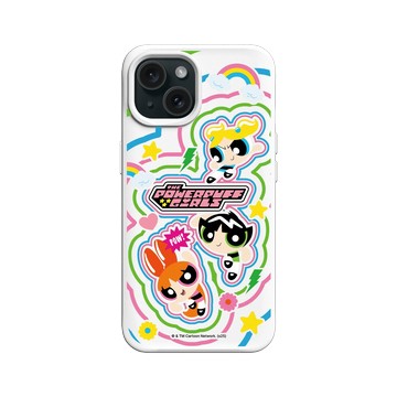 iPhone 15 SolidX 白 - The Powerpuff Girls 飛天小女警 - 可愛小女警線條款