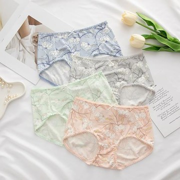 3-4條蝶安芬女士再生纖維牡丹花包臀中腰內褲