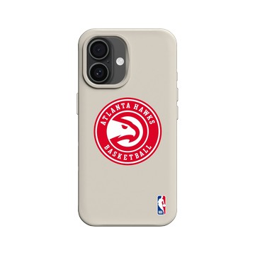 iPhone 16 SolidX 貝殼灰 - NBA - Logo-亞特蘭大老鷹 Atlanta Hawks