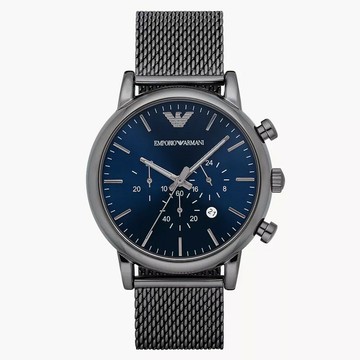 EMPORIO ARMANI 亞曼尼 AR1979 男士計時金屬腕錶 藍 46mm｜樂天全館特惠中★指定刷卡回饋10%