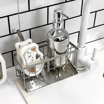 伸縮收納籃可掛式洗碗水槽置物架