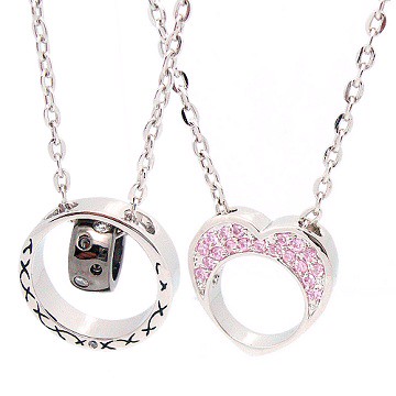 【Charme】甜蜜知心 白k飾時尚情人對鍊組