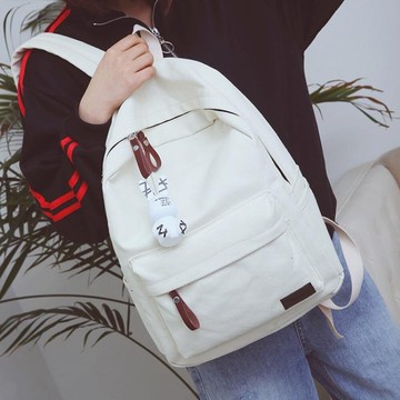 書包女韓版原宿 高中學生百搭簡約校園森繫雙肩包帆布背包    年終鉅惠 可開發票