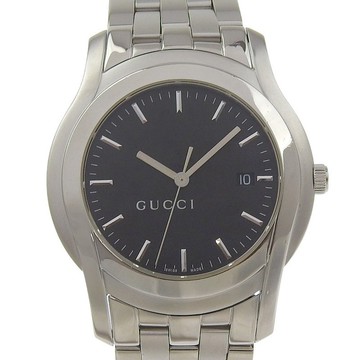 【日本直送】Gucci GUCCI G CLASS 手錶 5500XL 不鏽鋼 石英 指針式顯示 黑色錶盤 女仕款【二手】