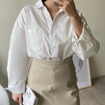 【Aa.chic】簡約口袋素面襯衫(兩色).女裝/簡約/素面/襯衫【C103272】