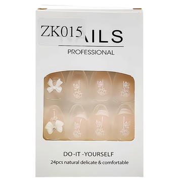 穿戴甲立體彩繪美甲貼片24片 ZK015  1盒