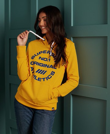 Superdry Women's Women's Streetwear 7 Standard Hoodie Yellow / Utah Gold - Size: 18 Size: 14