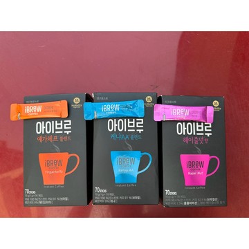韓國🇰🇷IBREW 咖啡粉 榛果風味即溶咖啡隨身包1g, 70條IBREW 肯亞AA綜合咖啡IBREW 耶加雪菲即溶咖啡